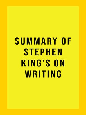cover image of Summary of Stephen King's On Writing